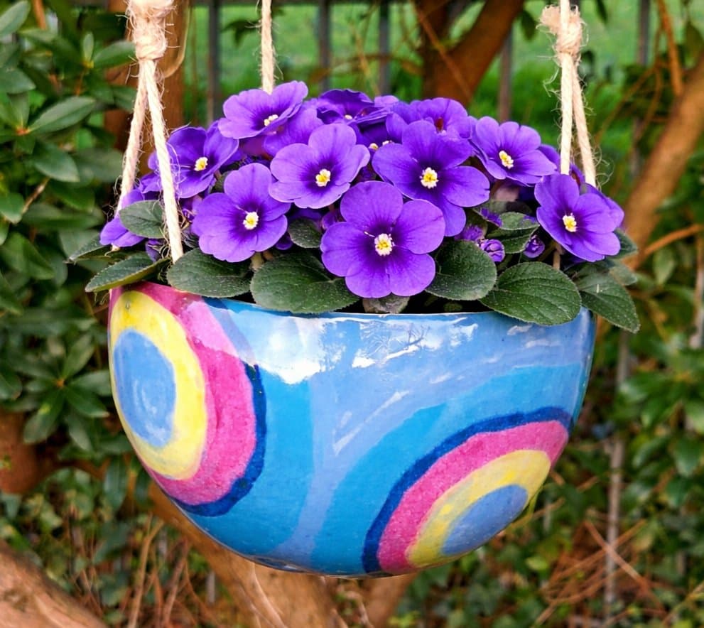 Pot suspendu en grés – Collection "Cercles" - pièce unique fait à main