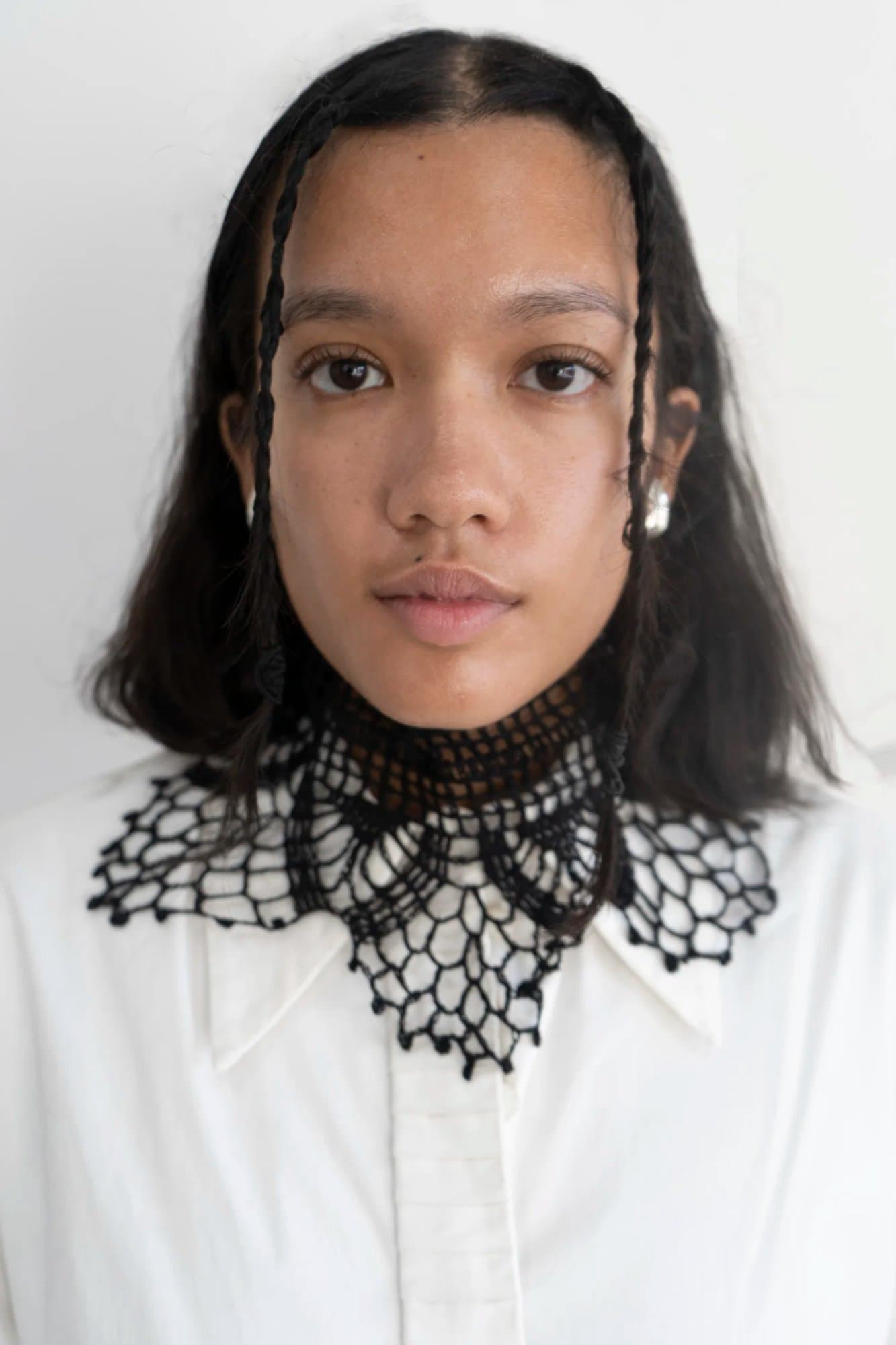 Myhaylo Kotsyubynskyi black crochet handmade necklace collar — K M by L A N G E
