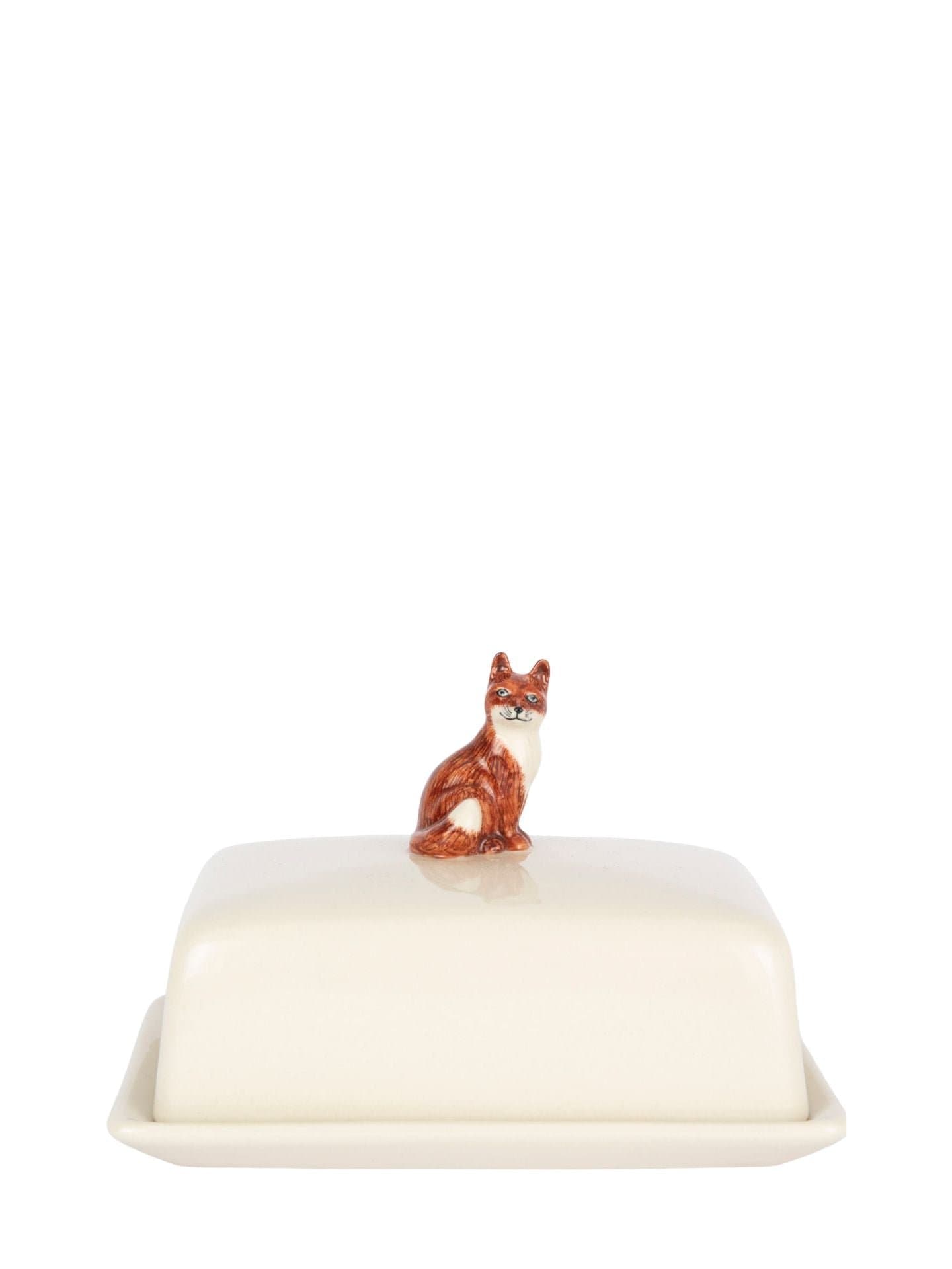 Fox butter dish