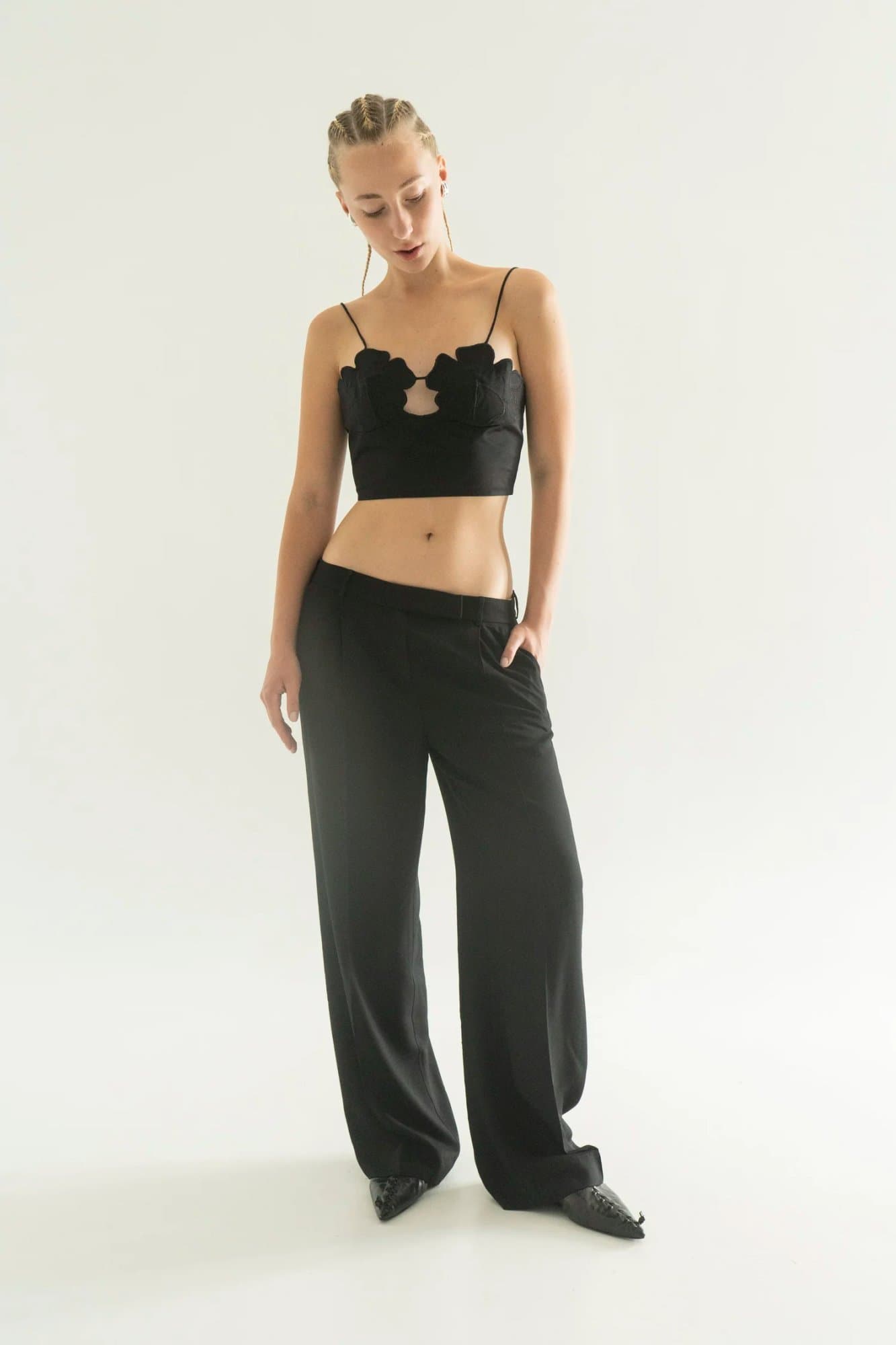 DNIESTER BLACK VISCOSE CORSET — K M by L A N G E