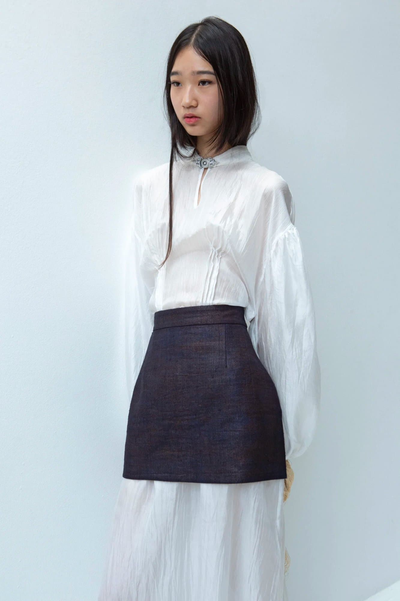 INDIGO DYED HEMP BELT CORSET — K M by L A N G E