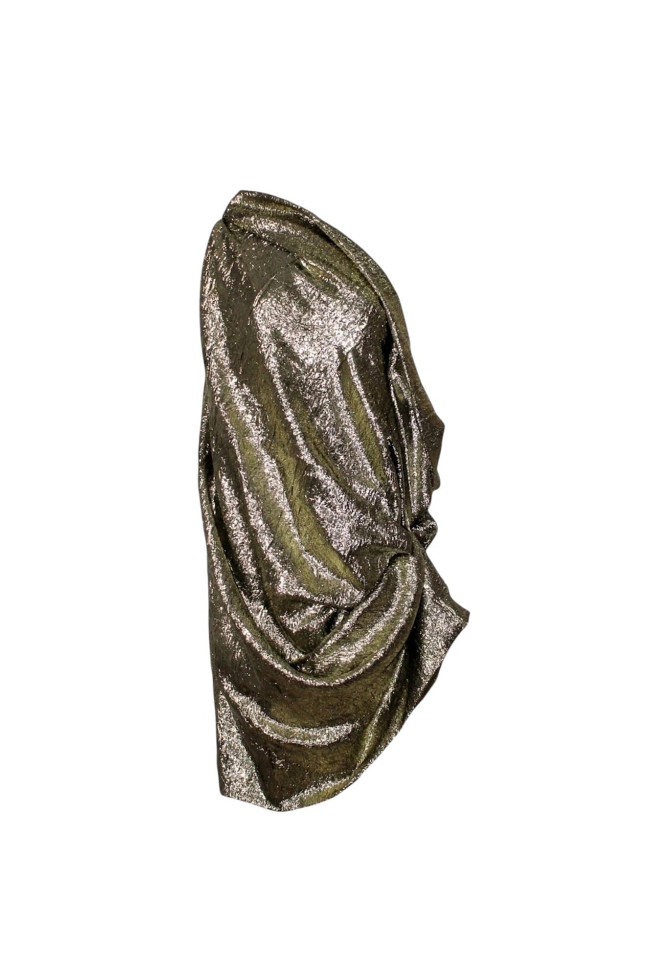 METALLIC DRAPED Dress