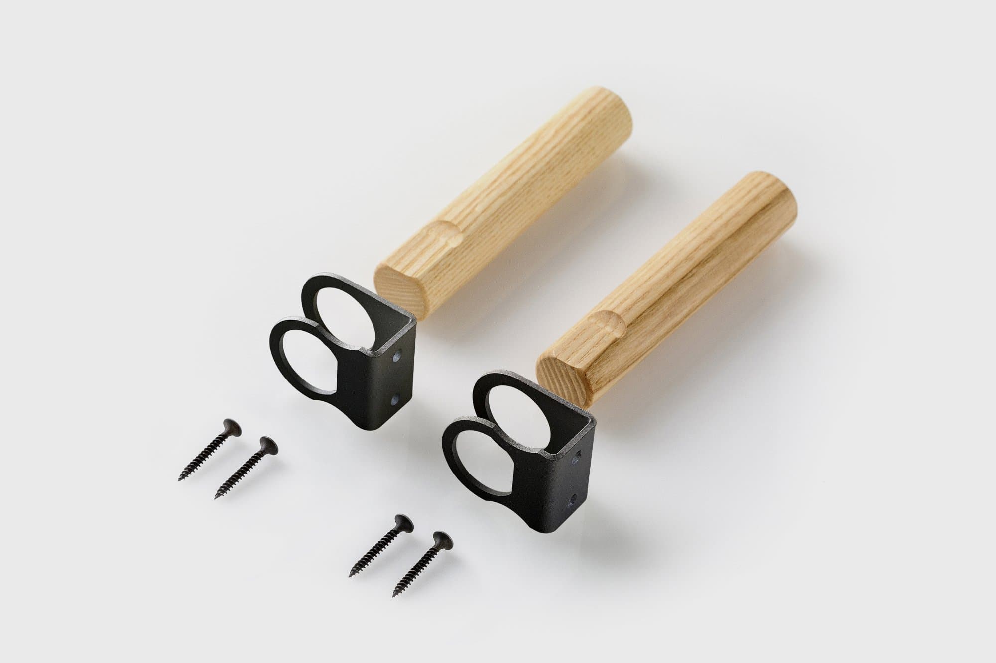 Torch Wooden Hook Rack 2pcs, black photo 5