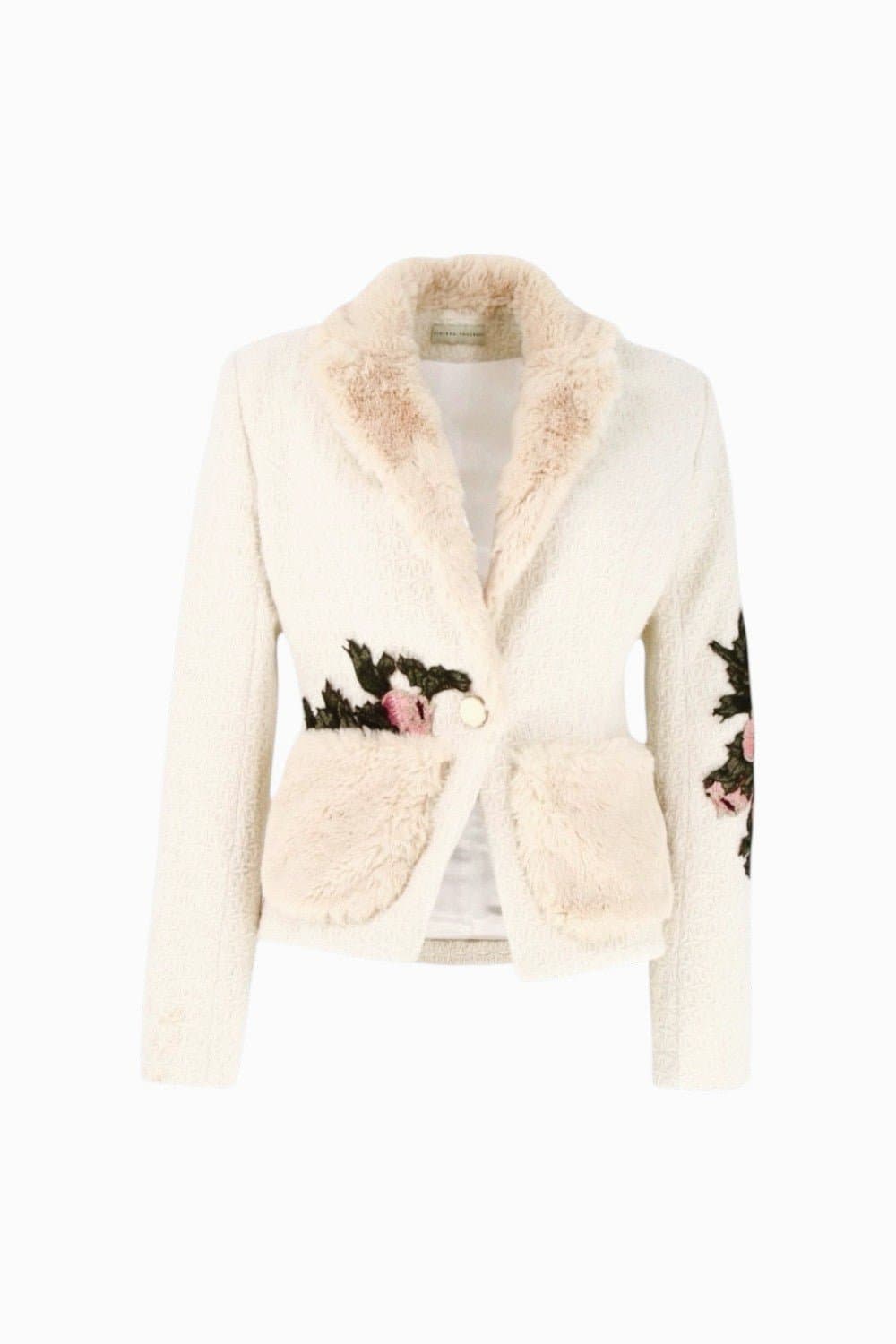 IVORY JACQUARD Floral Jacket