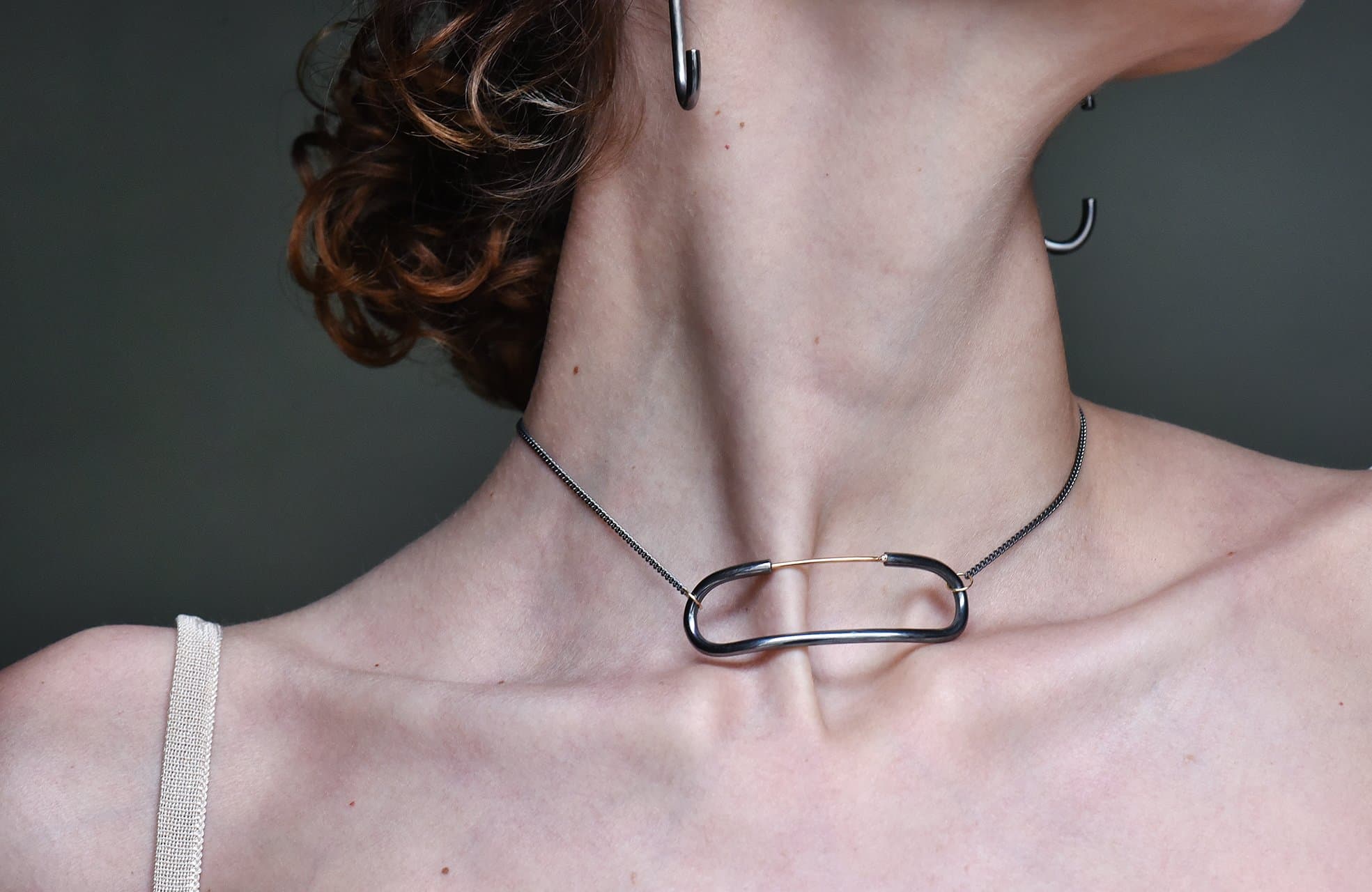 Silver & Gold Bend Necklace