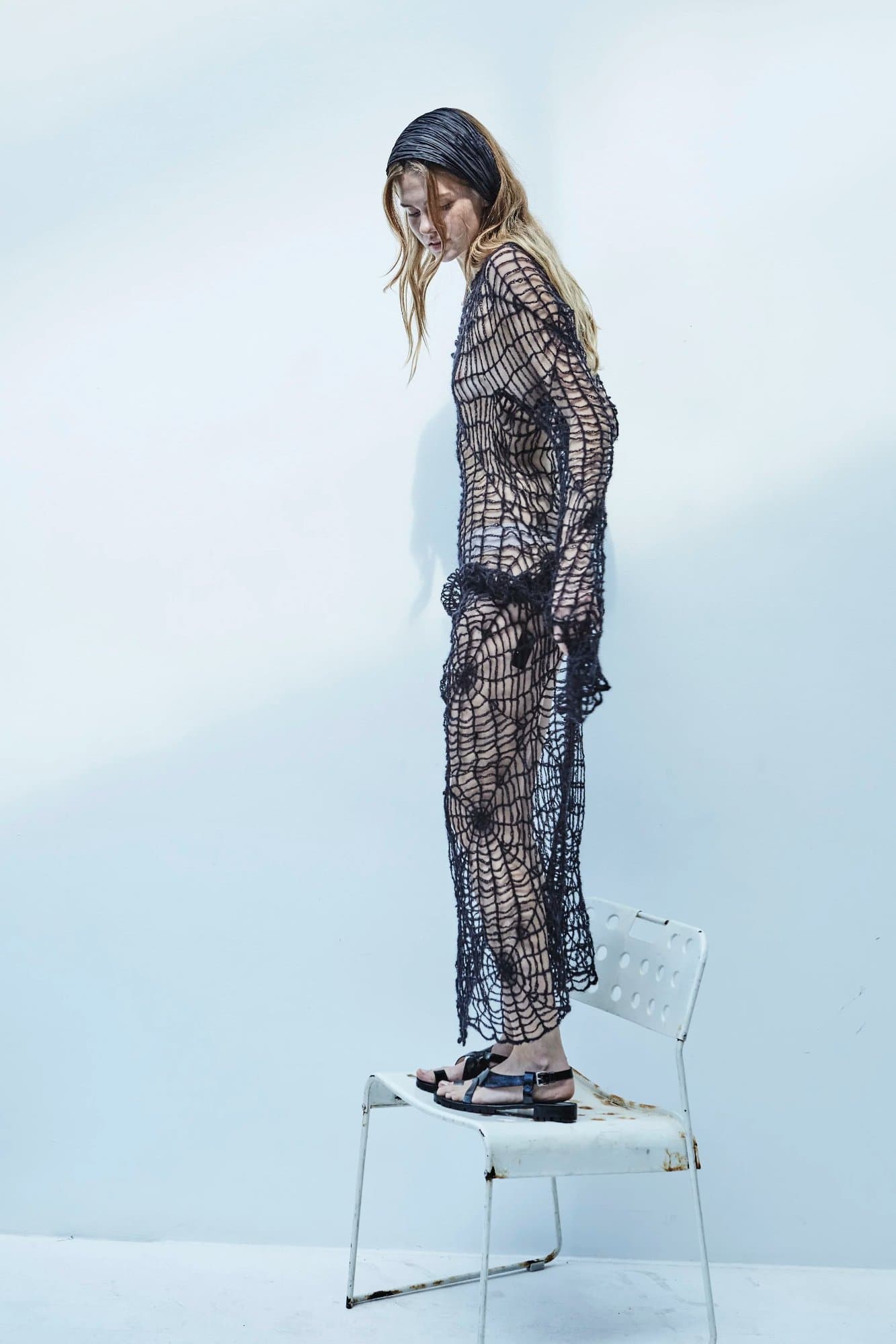 BERDIANSK SPIDERWEB MOHAIR BLACK DRESS — K M by L A N G E