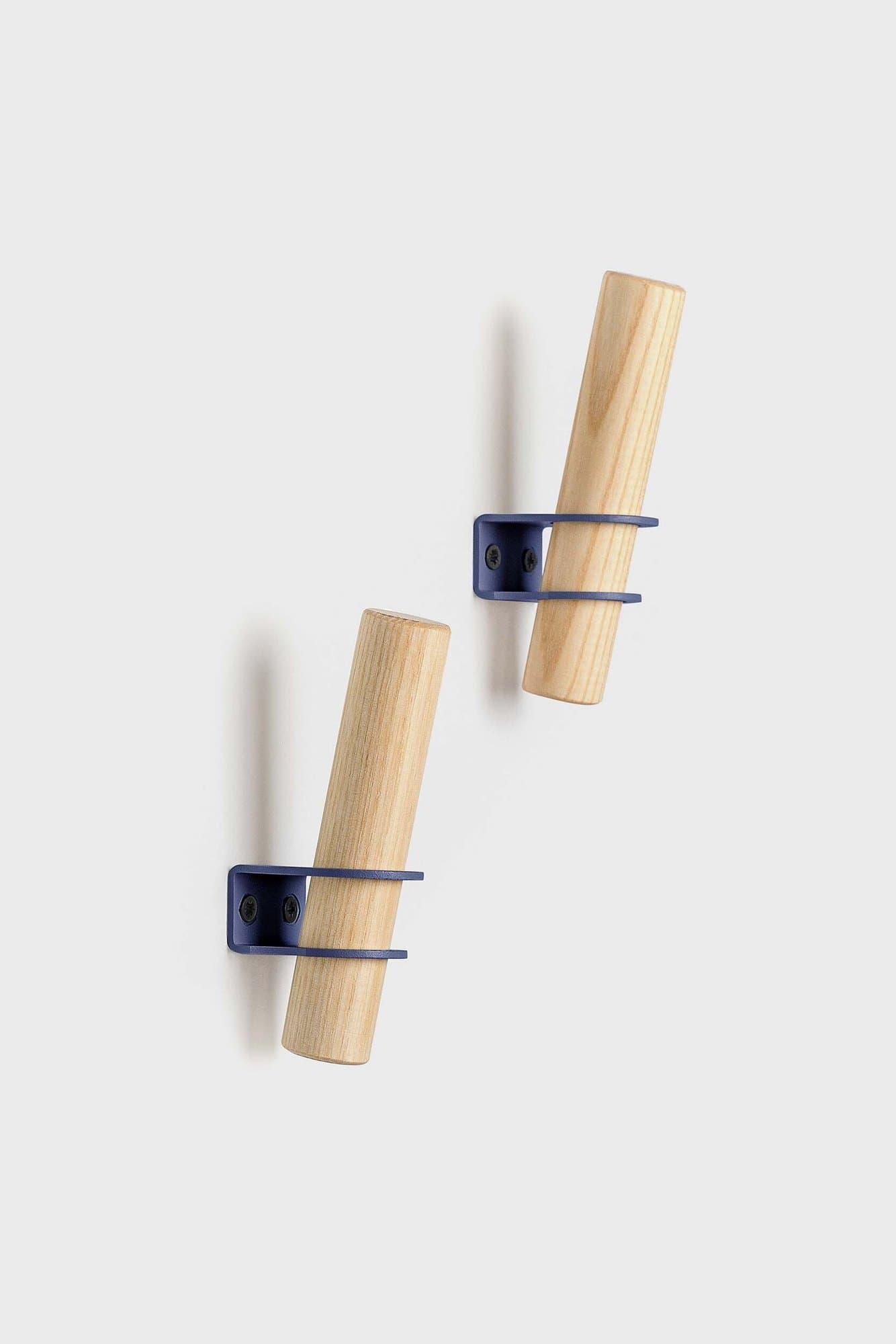 Torch Wooden Hook Rack 2pcs, navy
