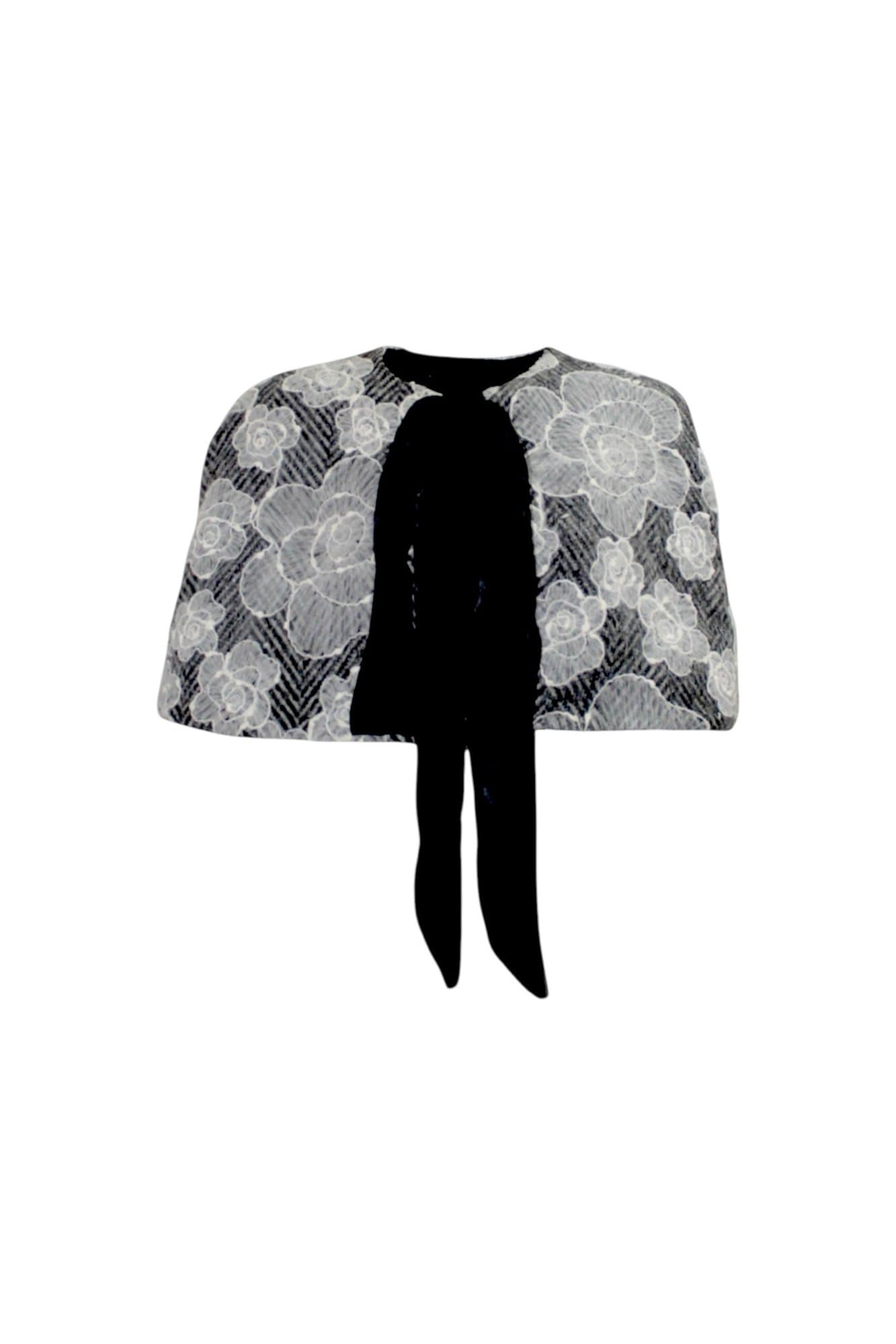 BLACK FLORAL LACE Poncho