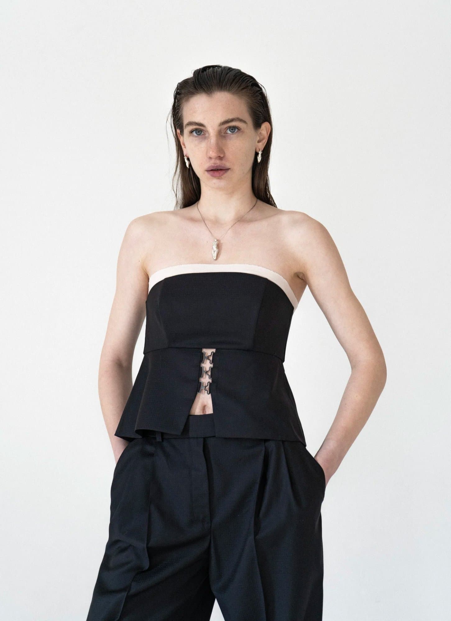 TEMRIAVA WOOL CORSET TOP — K M by L A N G E