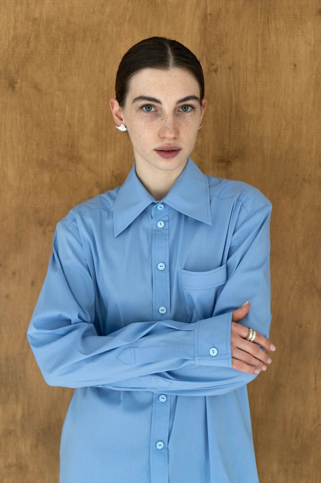 NEBO BLUE OVERSIZE UNISEX BLUE SHIRT — K M by L A N G E