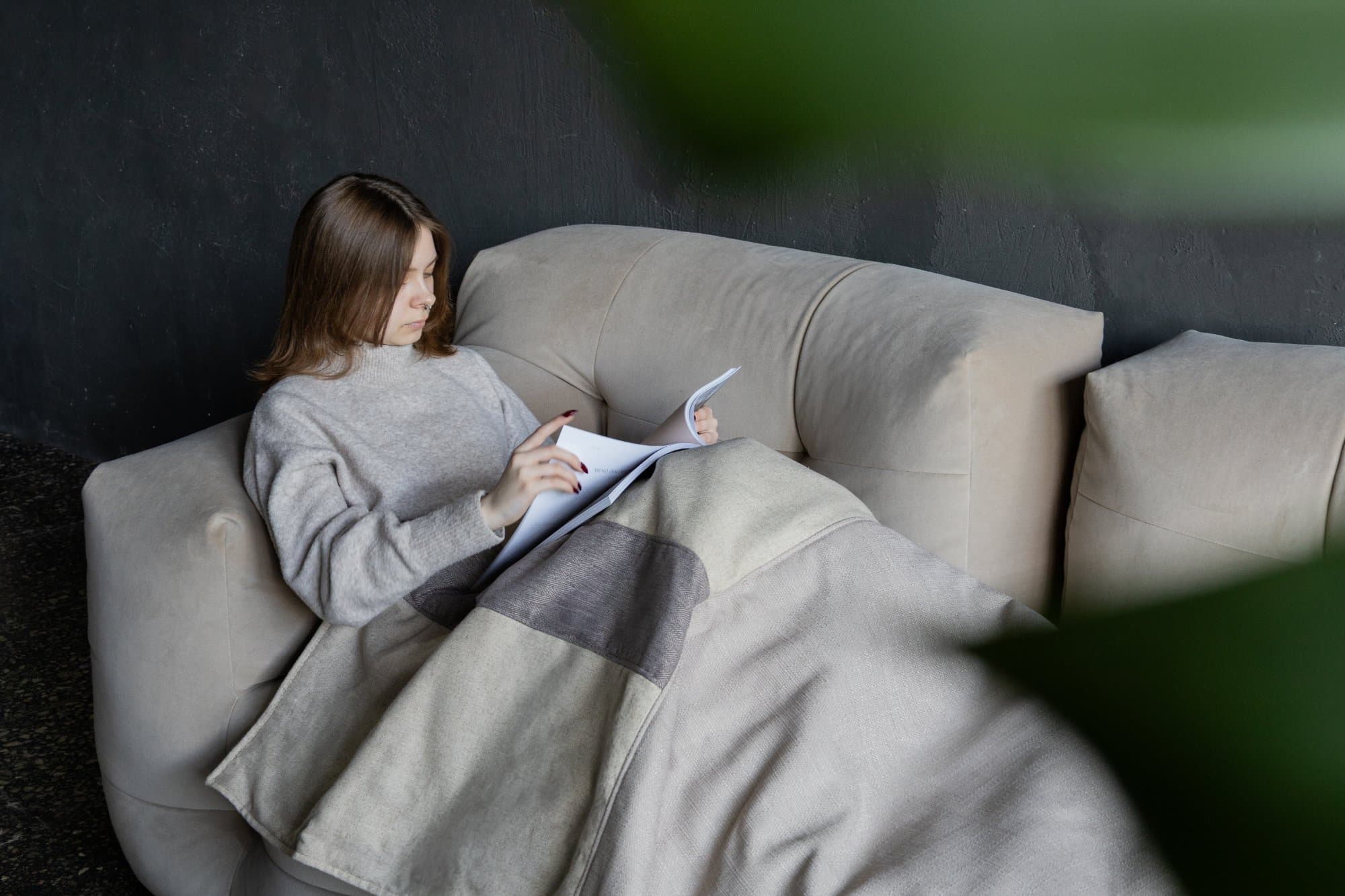 Klod Throw Blanket, brown photo 2