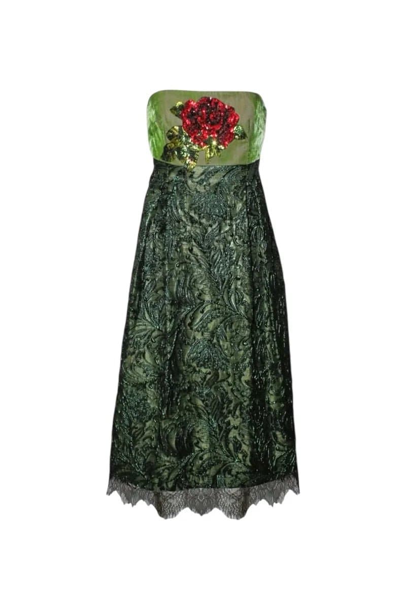 EMERALD ROSE Bustier Dress
