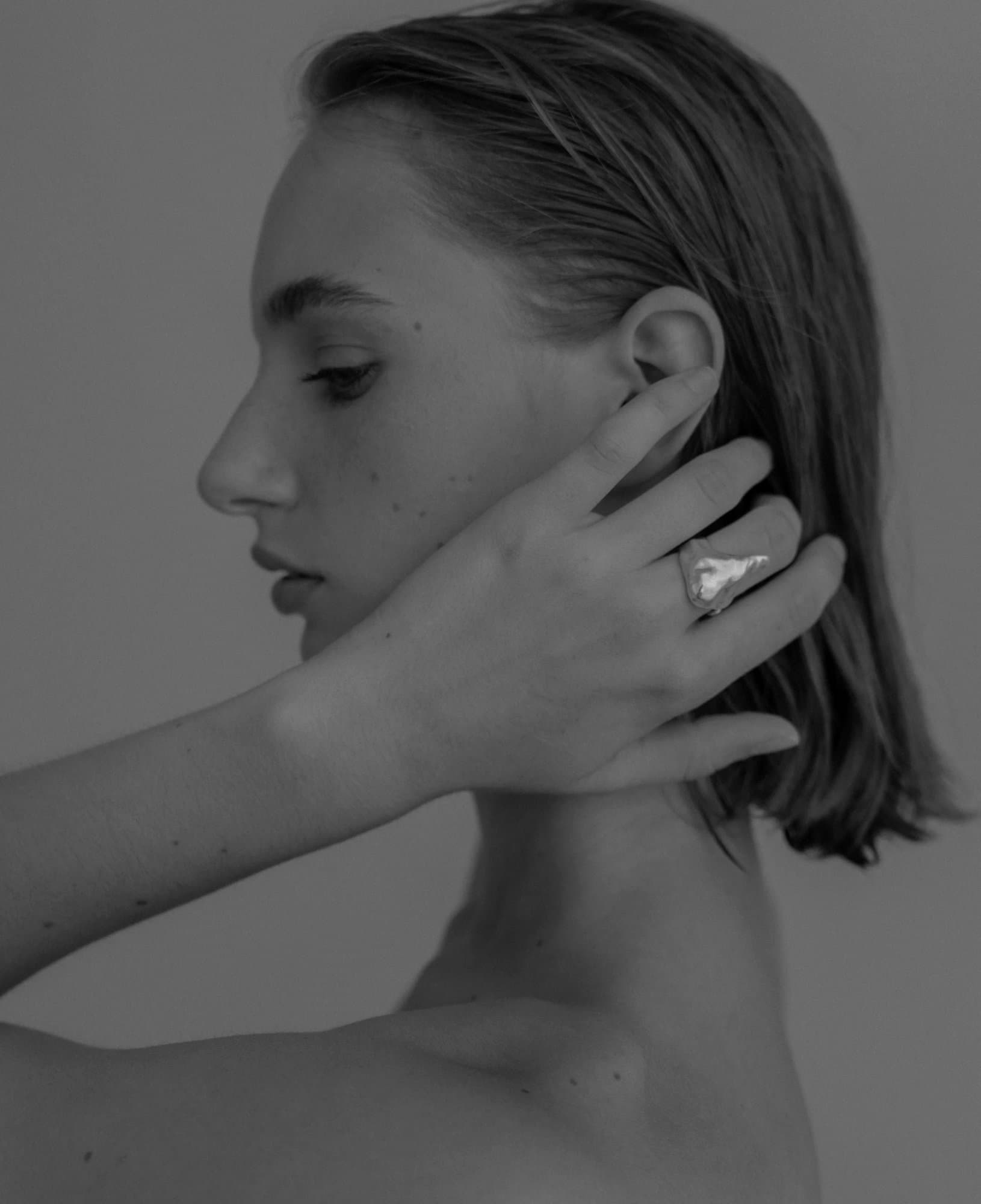LIQUID SILVER RING — K M by L A N G E