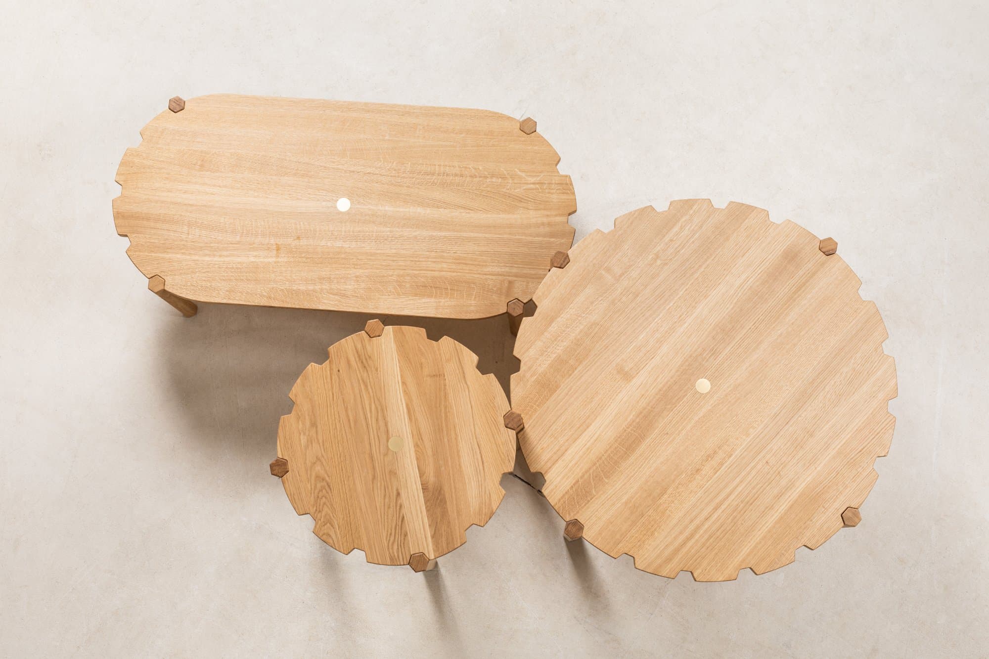 Pinion Side Table D80cm in Oak photo 2