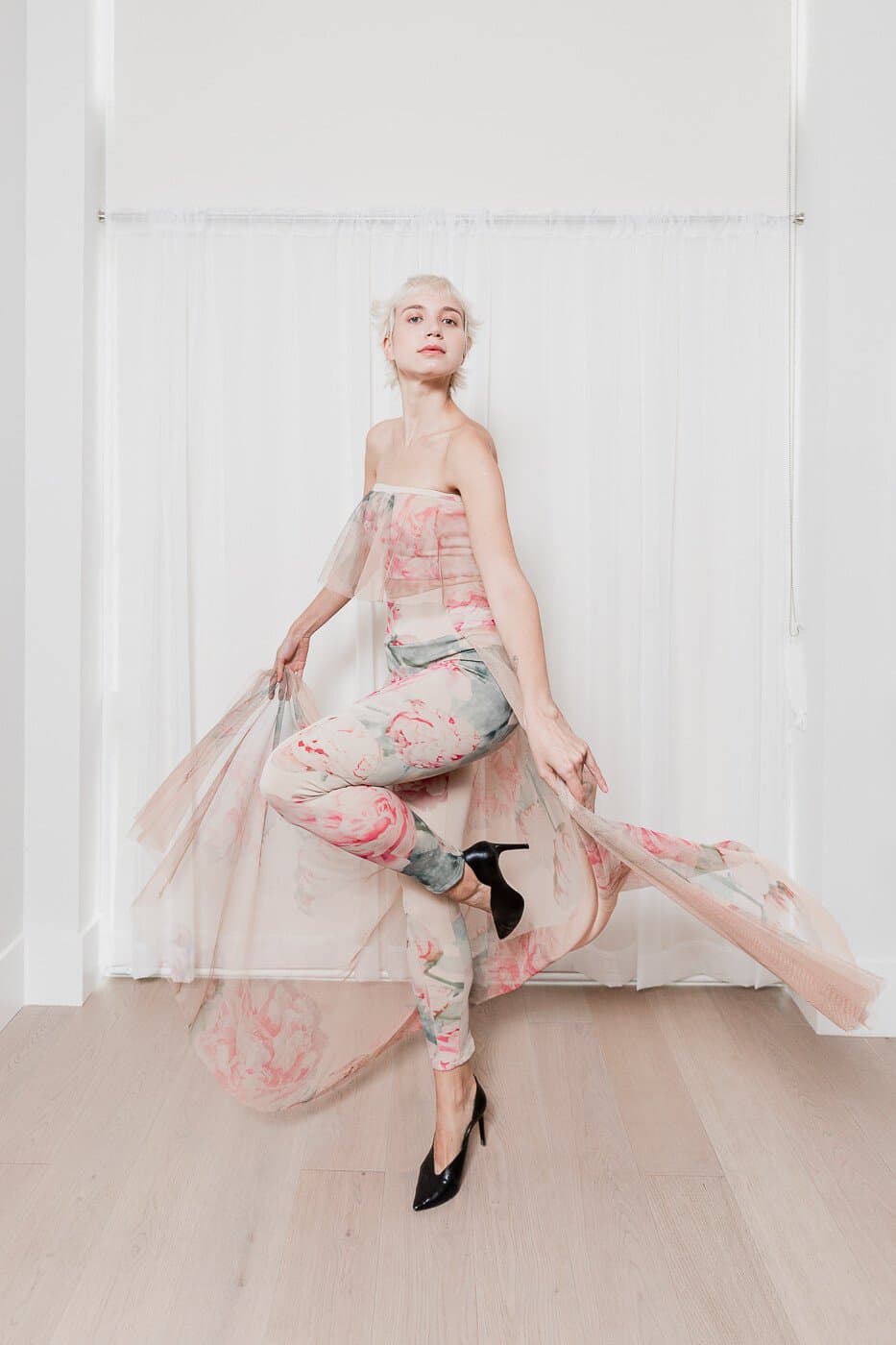 Floral Tube Top With Leggings Set