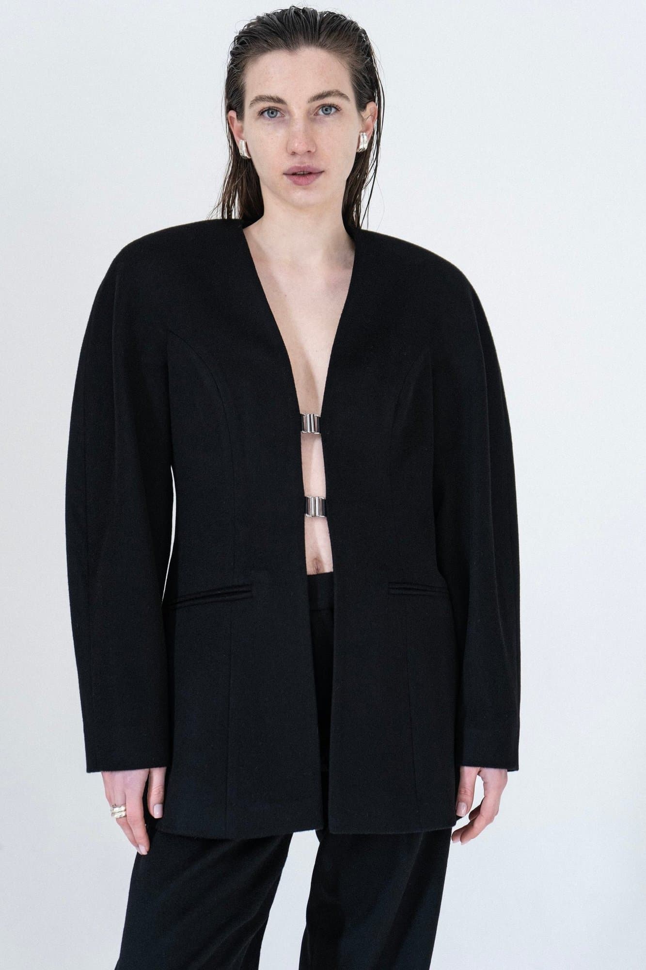 CHERNOZEM BLACK CASHEMERE JACKET — K M by L A N G E