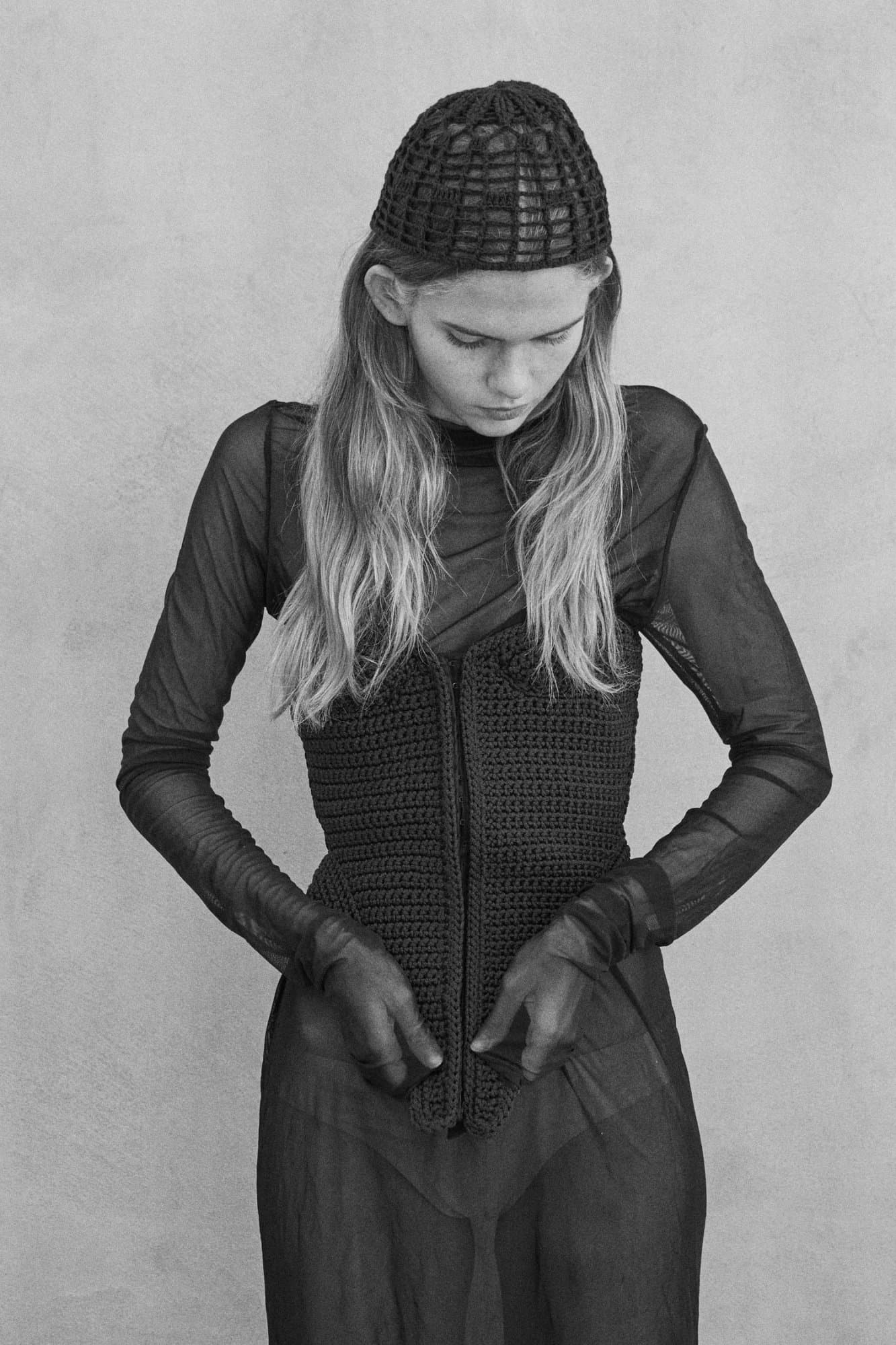 KRYVYI RIH BLACK HANDMADE CROCHET CORSET — K M by L A N G E