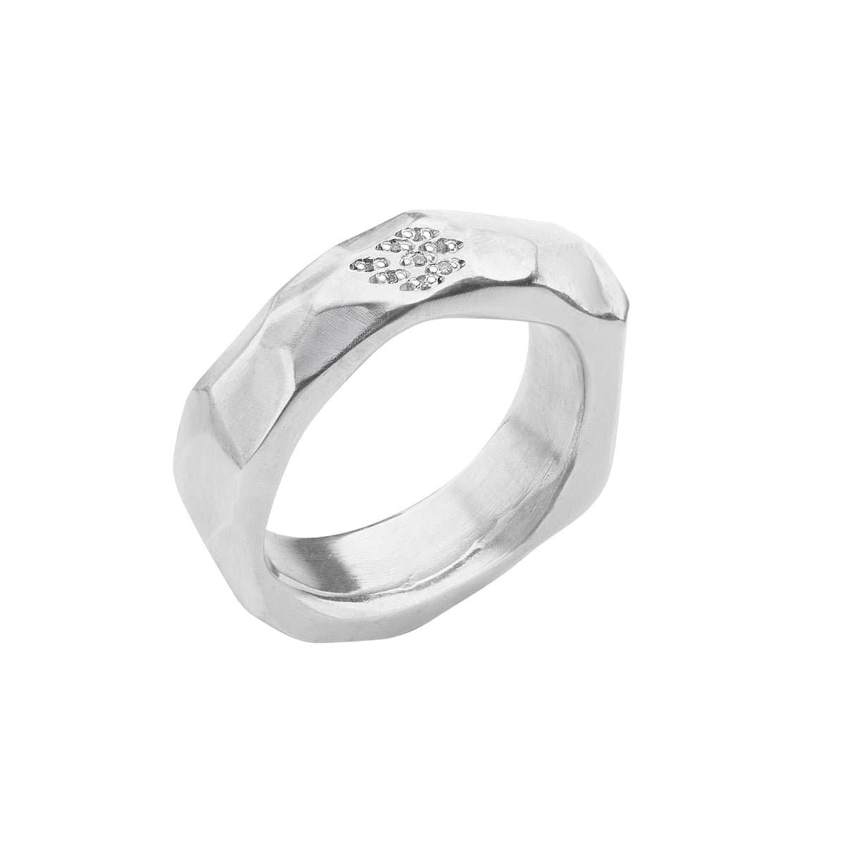 Faceted Diamond Ring