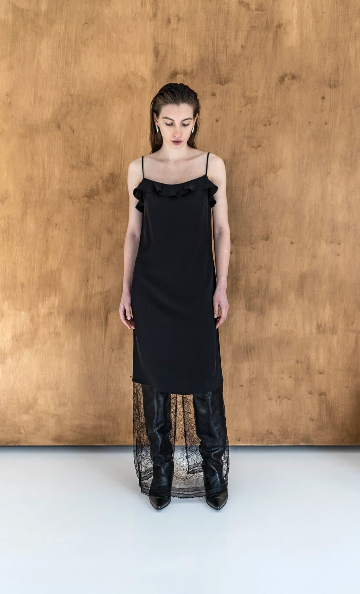 KOSTEL BLACK LONG LACE DRESS — K M by L A N G E