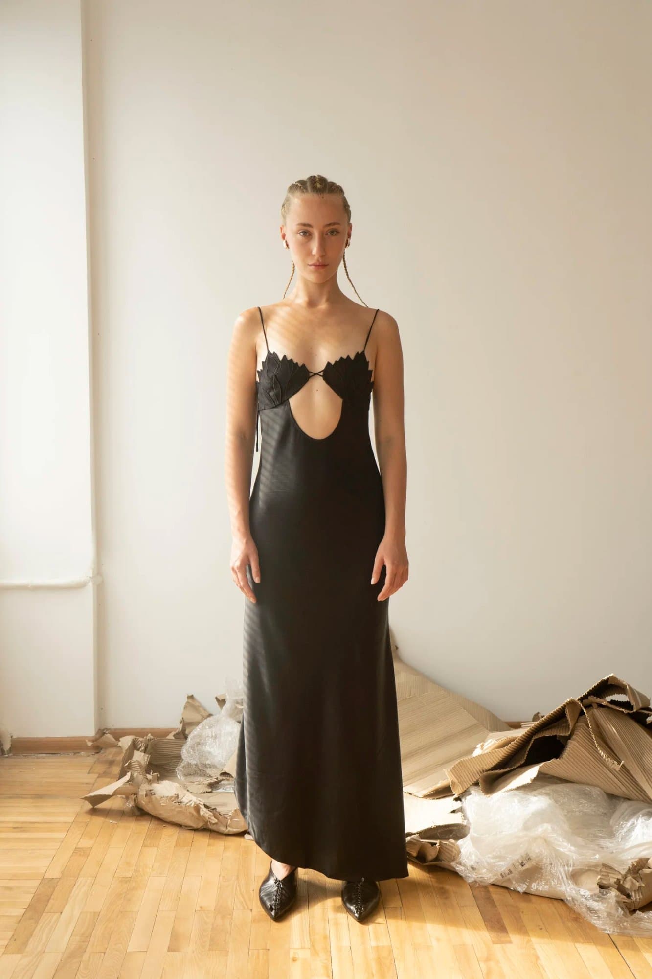 KALYNA BLACK VISCOSE DRESS — K M by L A N G E