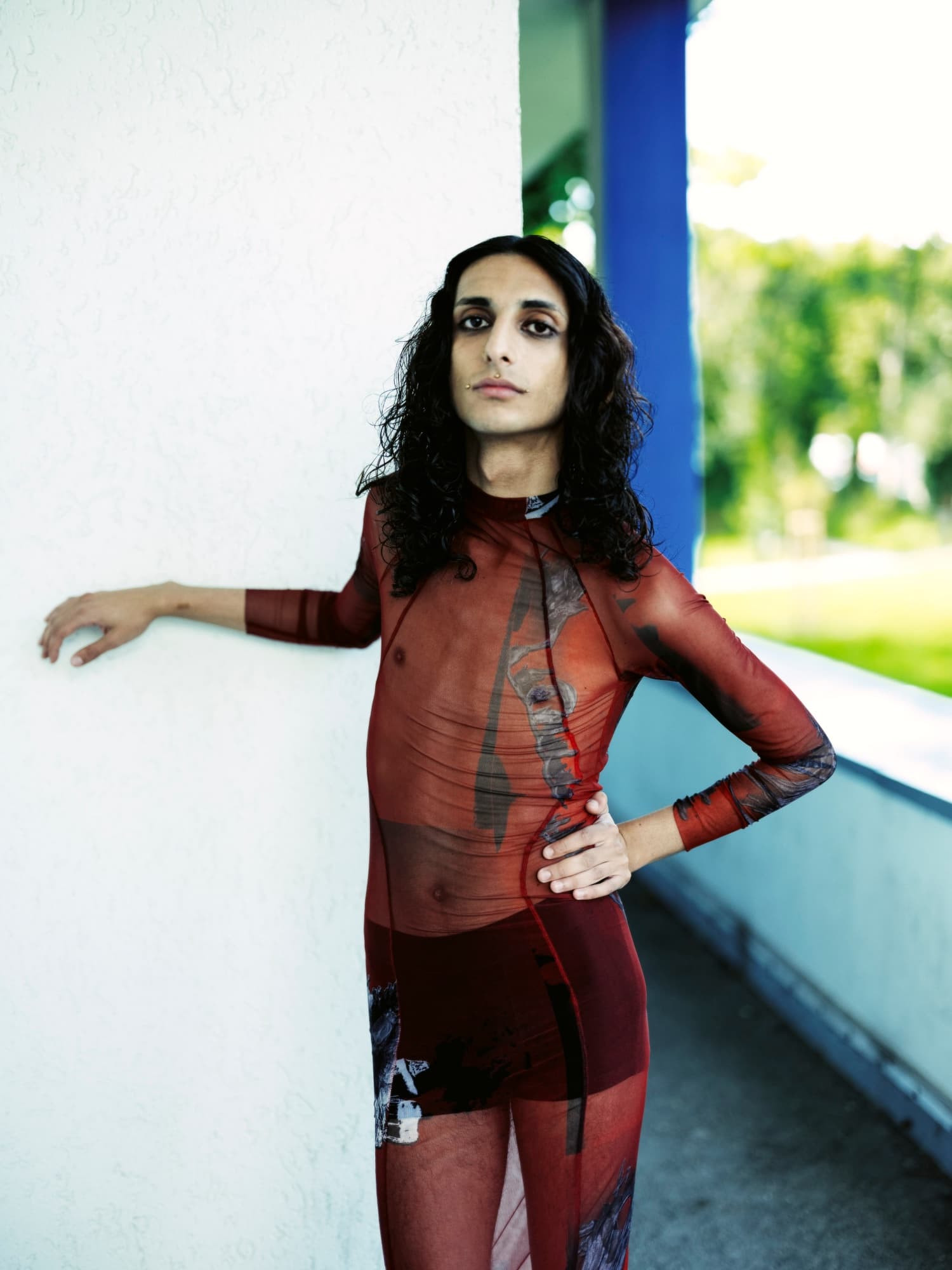 Red Mesh Flower Dress