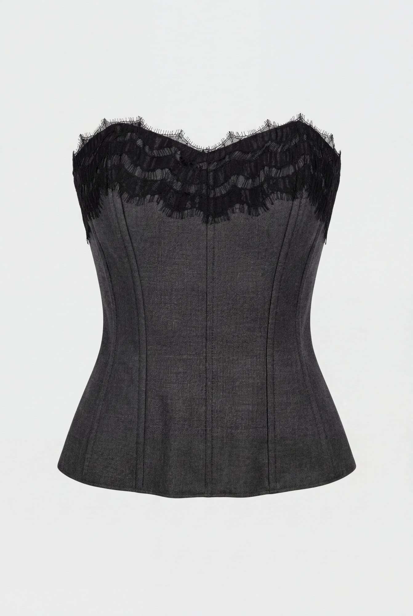 Astrid Top - Grey Wool Bustier Top