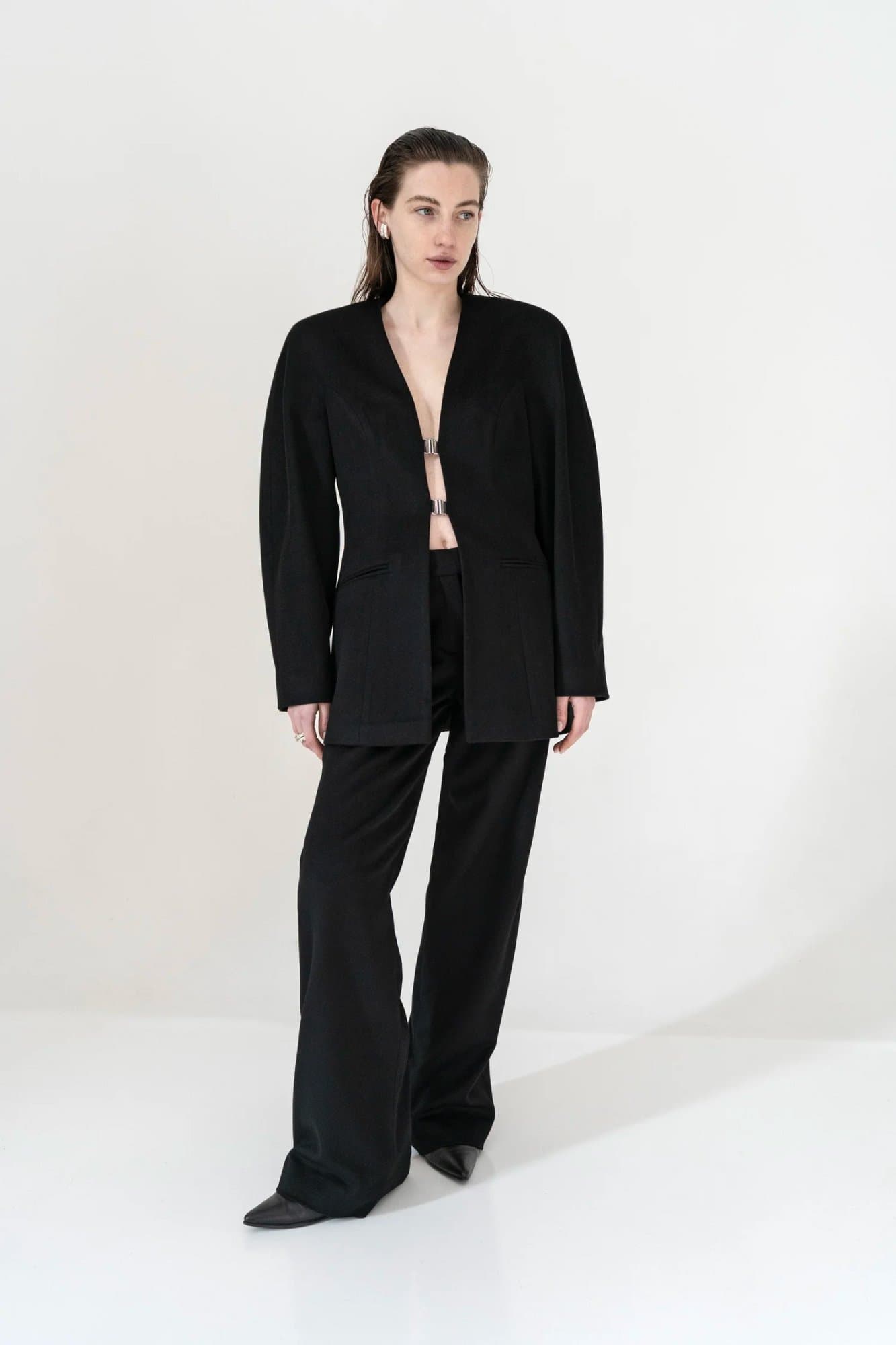 CHERNOZEM BLACK CASHEMERE PANTS — K M by L A N G E