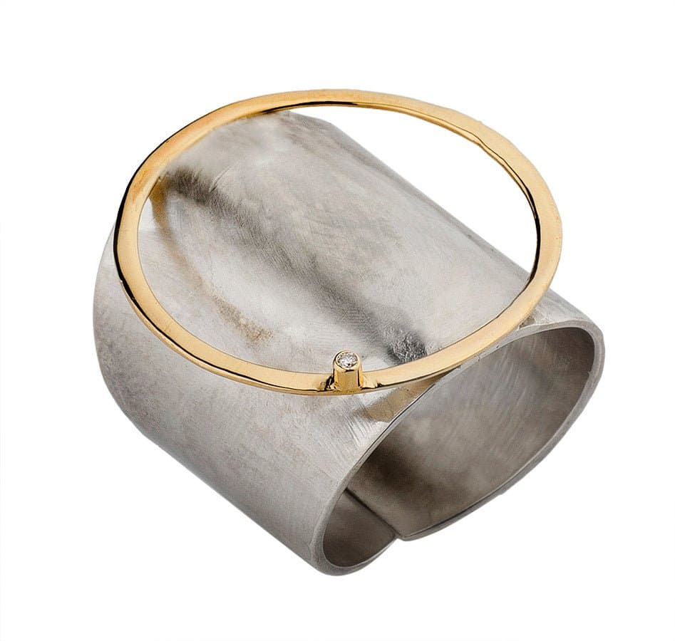Circular Diamond Ring Oxidised