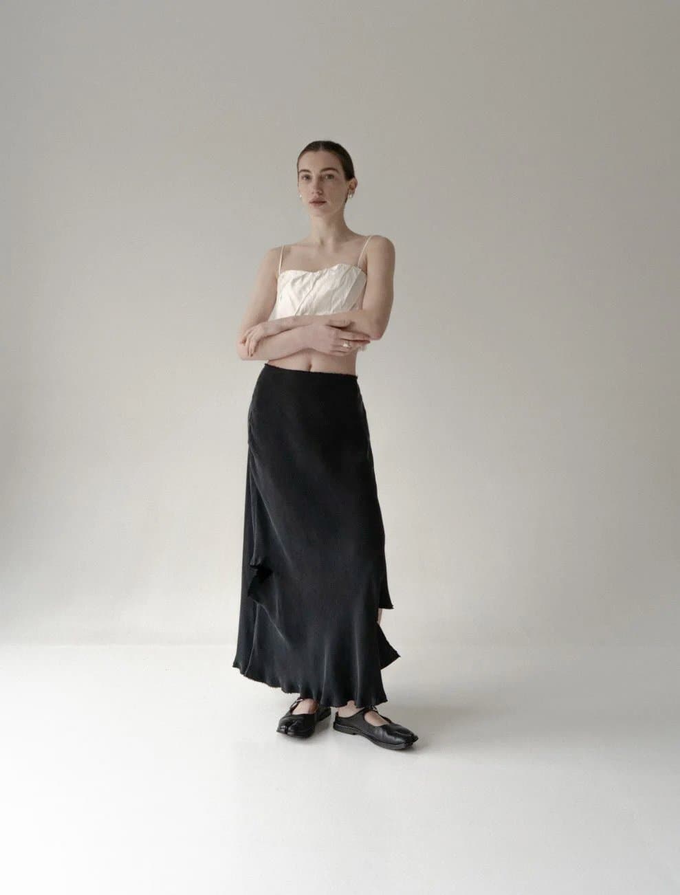 PIVNICH BLACK CUPRO SKIRT — K M by L A N G E