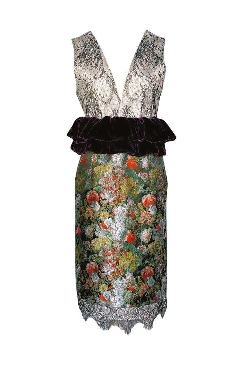 LACE BLOOM Midi Dress
